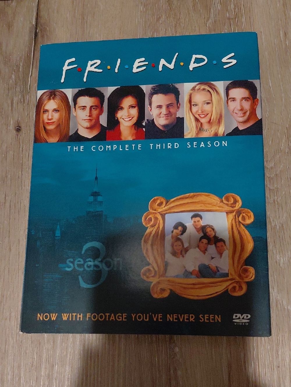 FRIENDS Complete Third Season DVD - Teal Blue Cover with Gold Frame